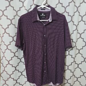 Benetton Men's Casual Purple Button Down Shirt